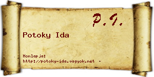 Potoky Ida névjegykártya